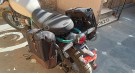 For Royal Enfield Bear 650 Canvas and Leather Pannier Bags With Saddle Stays - SPAREZO